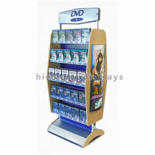 Магазин розничной торговли аудиотехникой с бесплатным дизайном Двухсторонний напольный дисплей 5-уровневая железная металлическая стойка для компакт-дисков и DVD-дисков